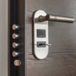 Key inside a lock on the door